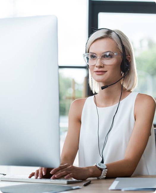 Professional woman working at computer